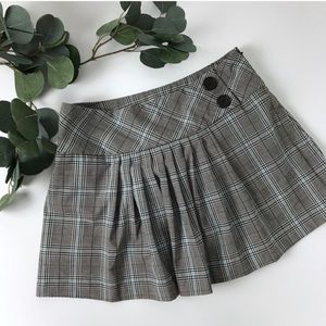 baby blue brown light academia plaid tennis skirt